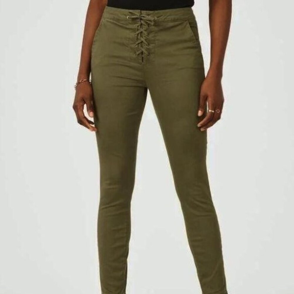 JUSTFAB Fabforall PT1834757 Olive Lace-up Twill Trousers size Large